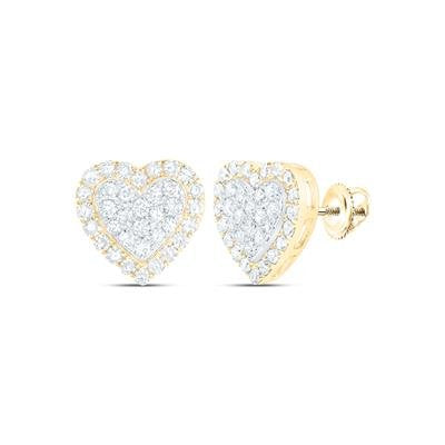 10kt 2t 1/2ctw Diamond Heart Studs