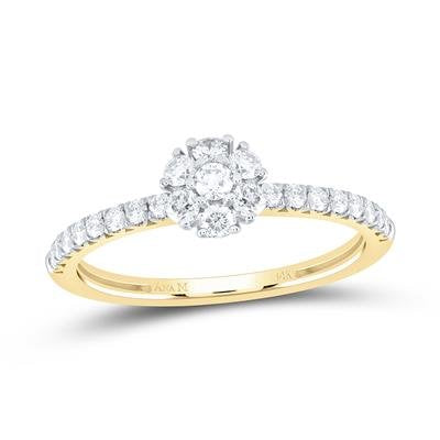 14kty 1/2cttw Diamond Flower Ring