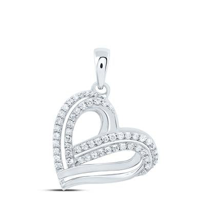 10ktw 1/3ctw Diamond 2 Row Heart Pendant