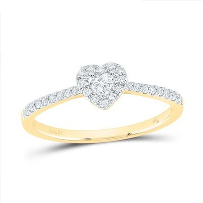 14kty 1/4ctw Diamond Heart Promise Ring