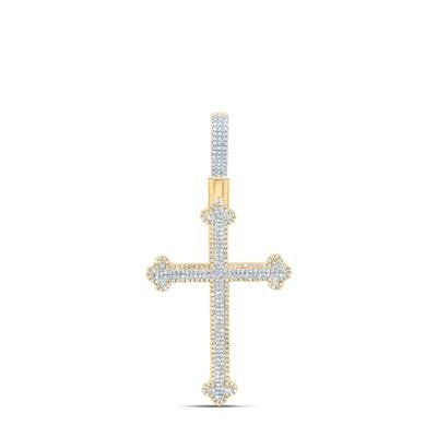 10kty 1ctw Diamond Floral Cross