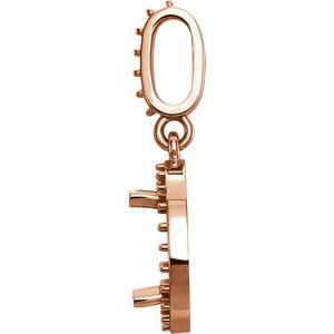 14K Rose Gold 8x6 mm Oval Halo-Style Pendant Mounting