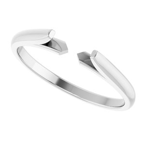 14K White Gold Ultra-Lightweight Cathedral Open Shank for 4-Prong Setting with head for diamond