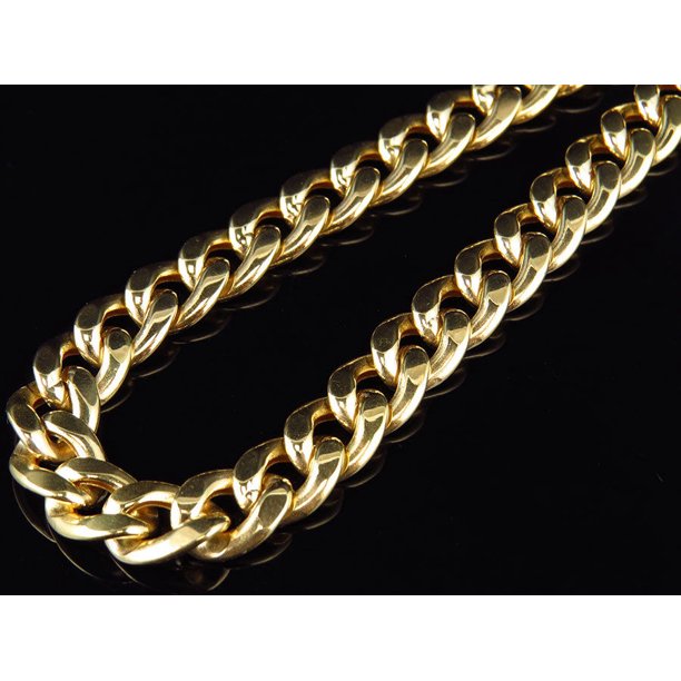 10k 9mm Yellow Hollow Miami Cuban Chain 24" W53.7g