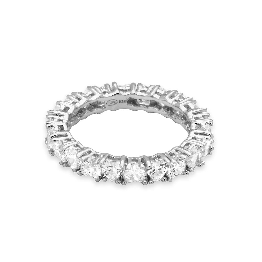 .925 RHODIUM DIPPED CZ ETERNITY BAND SIZE 5