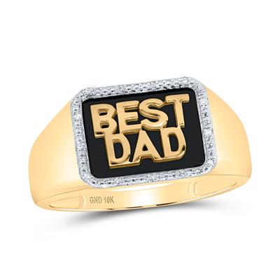 10ky 1/20ctw Diamond Dad Mens Ring
