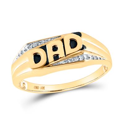14ky .01ctw Diamond Dad Mens Ring