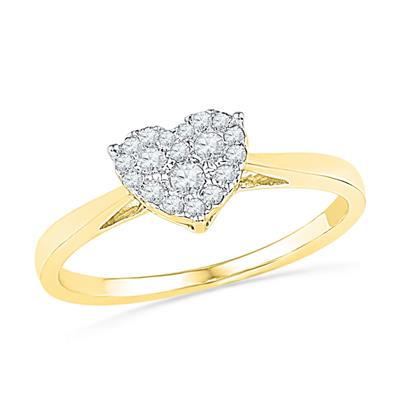 10k 1/6ctw Diamond Heart Ring