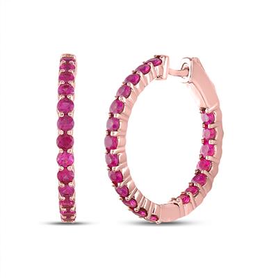 14ktr 2.5ct Ruby Inside Out Hoops