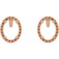 14K Rose Gold 6x4 mm Oval 4-Prong Halo-Style Earring Mounting