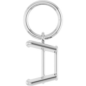 14K White Gold 7x5 mm Emerald Charm/Pendant Mounting