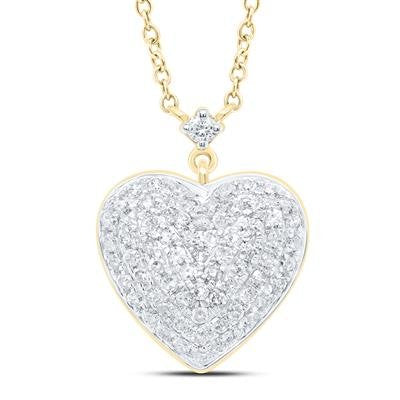 10kt 2t 1/2ctw Diamond Pave Heart Necklace