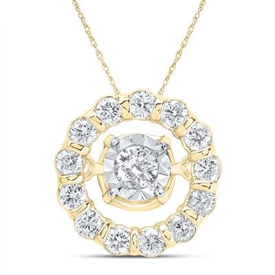 10kty 1/6ctw Diamond Dancing Diamond Pendant Round