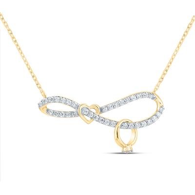 10kty 1/4ctw Diamond Infinity Heart & Ring Necklace