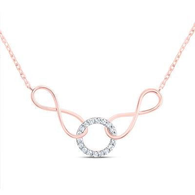 10ktr 1/12ctw Diamond Circle Linked Infinity Necklace
