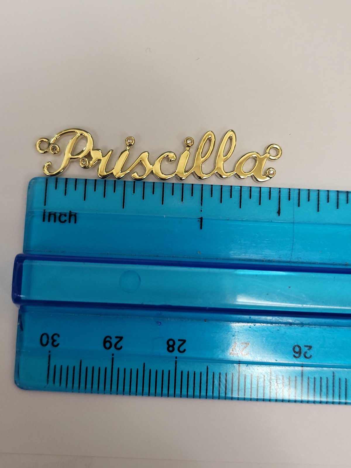 10kty Nameplate Priscilla .02ctw Diamond Nameplate