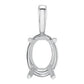 14K White Gold 10x8 mm Oval 4-Prong Pendant Mounting