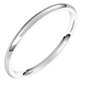 10K White Gold 1.5 mm Lightweight Comfort-Fit Half Round Band Size 4.5