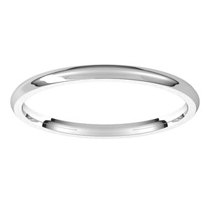 10K White Gold 1.5 mm Lightweight Comfort-Fit Half Round Band Size 4.5