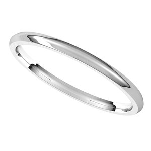 10K White Gold 1.5 mm Lightweight Comfort-Fit Half Round Band Size 4.5