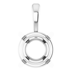 14K Yellow Gold 6.5 mm Round 4-Prong Pre-Notched Pendant Mounting