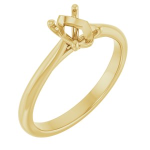 14K Yellow Gold 7x5 mm Oval Solitaire Engagement Ring Mounting .86ctw Lab Grown oval Diamond