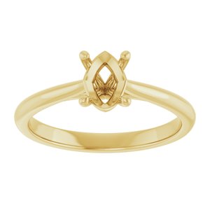 14K Yellow Gold 7x5 mm Oval Solitaire Engagement Ring Mounting .86ctw Lab Grown oval Diamond