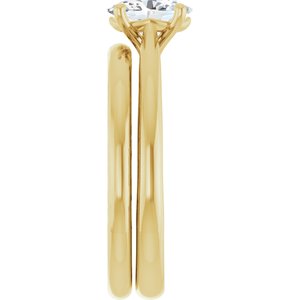 14K Yellow Gold 7x5 mm Oval Solitaire Engagement Ring Mounting .86ctw Lab Grown oval Diamond