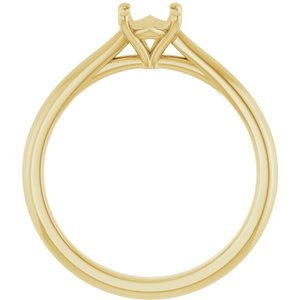14K Yellow Gold 7x5 mm Oval Solitaire Engagement Ring Mounting .86ctw Lab Grown oval Diamond