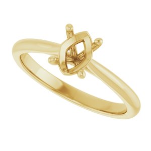 14K Yellow Gold 7x5 mm Oval Solitaire Engagement Ring Mounting .86ctw Lab Grown oval Diamond