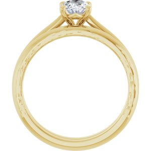 14K Yellow Gold 7x5 mm Oval Solitaire Engagement Ring Mounting .86ctw Lab Grown oval Diamond