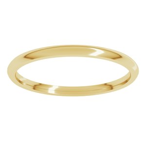 10K White Gold 1.5 mm Lightweight Comfort-Fit Half Round Band Size 4.5