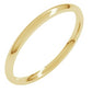 10K White Gold 1.5 mm Lightweight Comfort-Fit Half Round Band Size 4.5