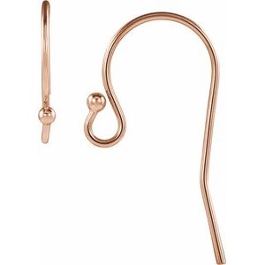 14K Rose Gold 20x11.5 mm 22 Gauge French Wire Earring Top