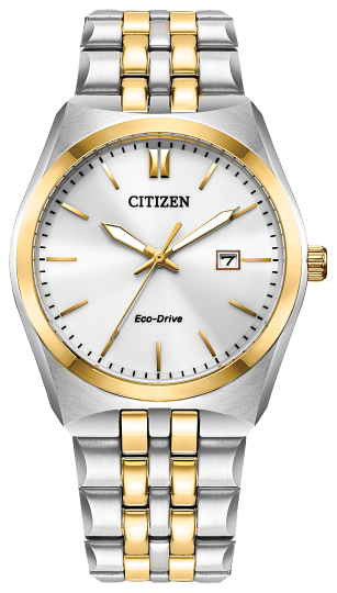 CITIZEN MEN ECO DRIVE WR100 SST BRAC WHTE BM7334-58B
