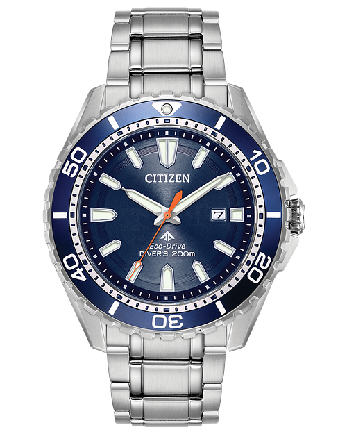 Citizen Watch Promaster Dive Blue Dial and Bezel Silver Case & Bracelet BN0191-55L