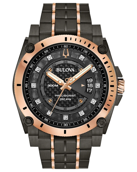 Bulova Icon Precise CAL D011 Black and Rose Gold Tone 98D149