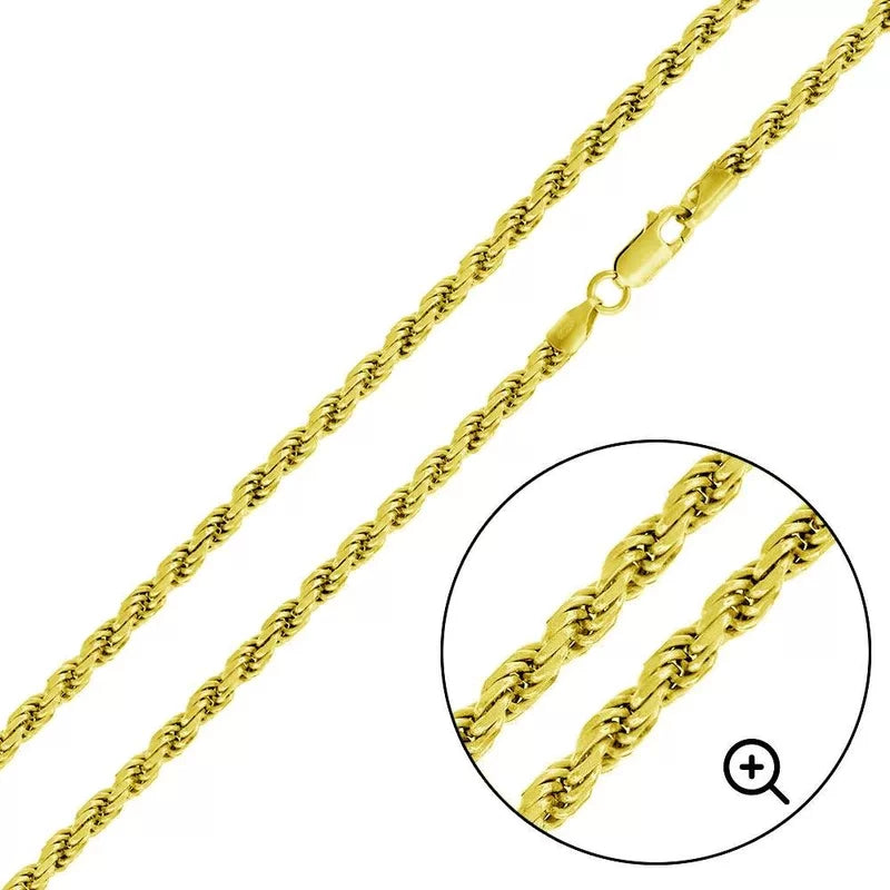 .925 YGP 3.8mm Rope Bracelet 8"