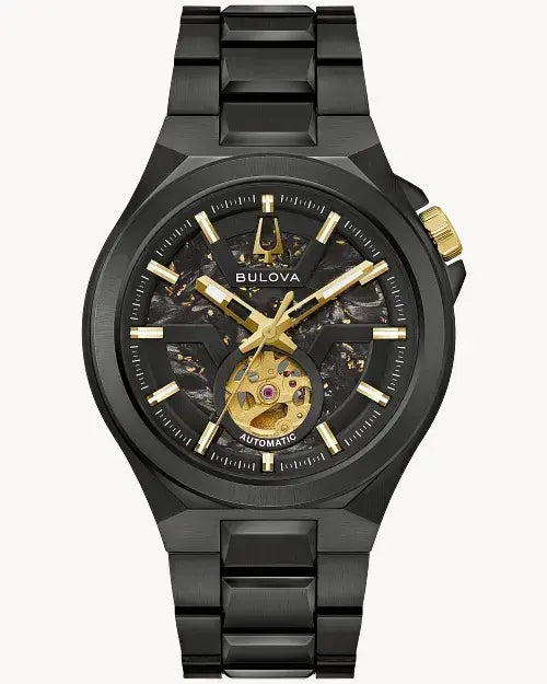 Bulova Maquina M B BR BK Auto Black & Gold 98A340