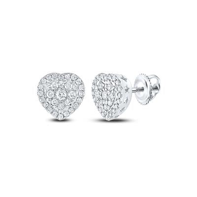 10K .50ctw DIAMOND HEART EARRINGS