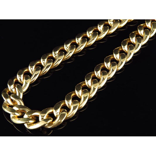 10k 9mm Yellow Hollow Miami Cuban Chain 24" W53.7g